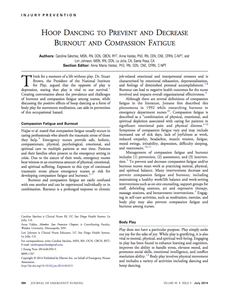Burnout and compassion fatigue among nurses